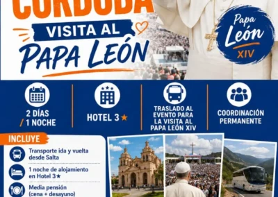 Viaje a Córdoba desde Salta para visitar al Papa León XIV | Salida 9 de noviembre de 2026